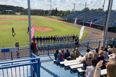 Na pierwszym planie trybuny stadionu Małej Ligii, w tle widać kutnowskie drużyny baseballu